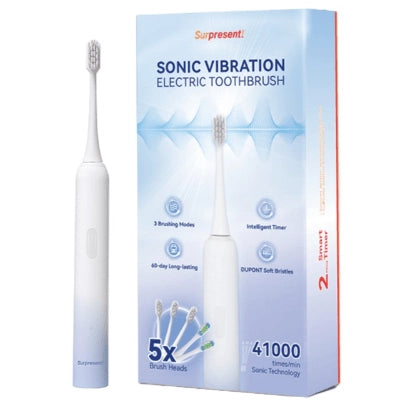 現貨🌸Surpresent聲波震動多刷頭淨白電動牙刷 | 落單後約3-5個工作天寄出