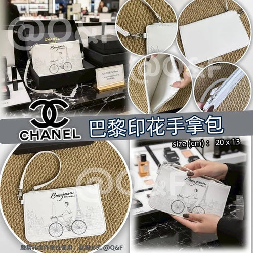 【24小時網站自助下單】售完即止🌸CHANEL 巴黎印花手拿包 | 預訂約4-6星期 娉婷貿易公司 Exquisite Beauty Trading Company