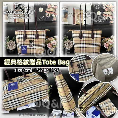 【24小時網站自助下單】售完即止🌸Burberry 經典格紋贈品Tote Bag 連禮盒 | 預訂約4-6星期 娉婷貿易公司 Exquisite Beauty Trading Company