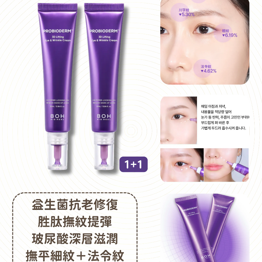 【24小時網站自助下單】現貨🌸BOH 益生菌3D抗皺緊緻眼霜2入 25mlx2 | 落單後約3-5個工作天寄出 娉婷貿易公司 Exquisite Beauty Trading Company