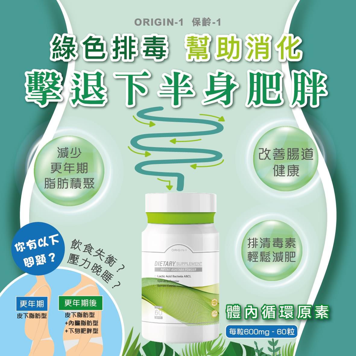 【24小時網站自助下單】🌸ORIGIN-1體內循環原素60粒 | 預訂約1-2星期 娉婷貿易公司 Exquisite Beauty Trading Company