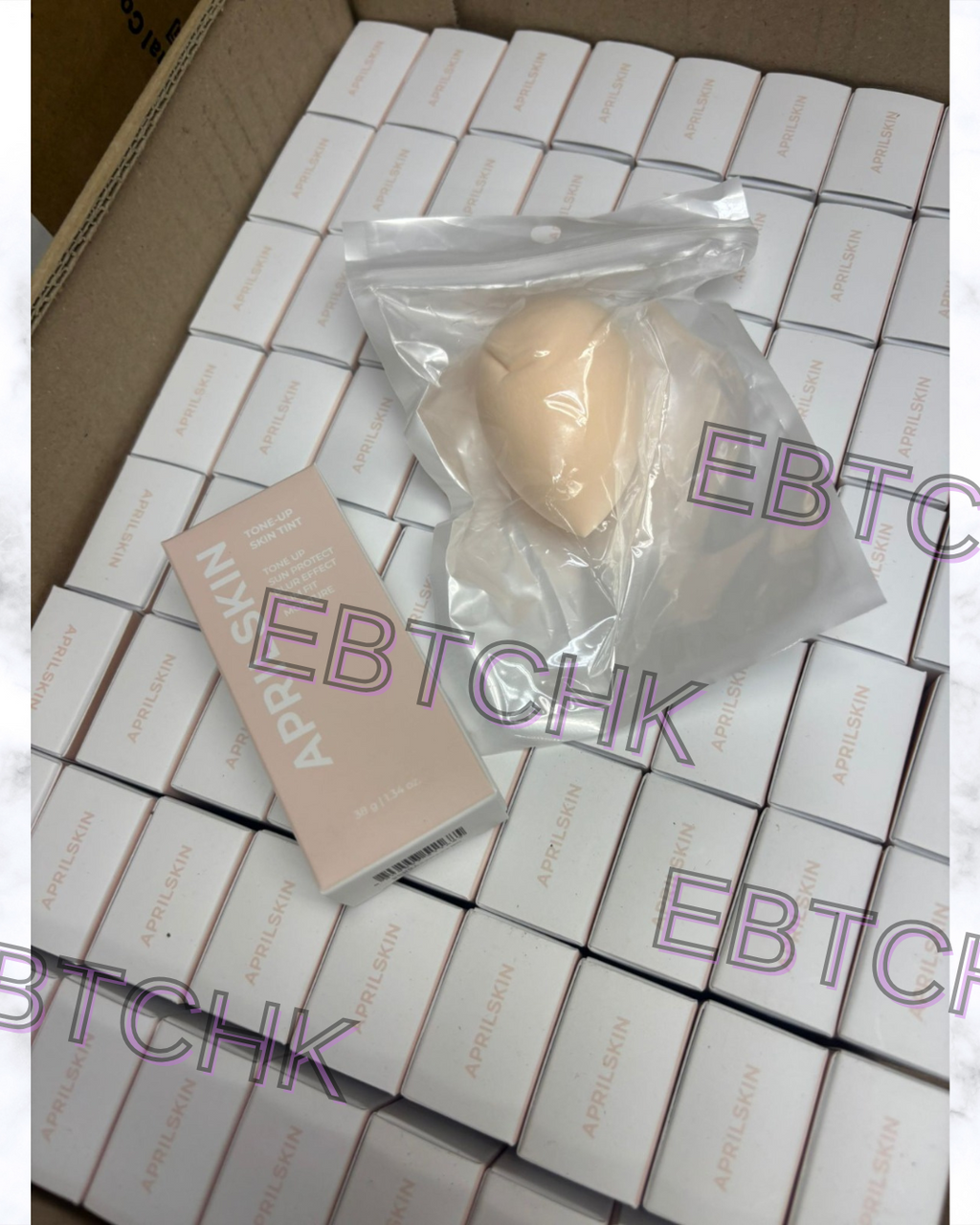 現貨🌸APRIL SKIN 裸肌透亮UV素顏霜含美妝蛋 套装 | 落單後約3-5個工作天寄出 娉婷貿易公司 Exquisite Beauty Trading Company