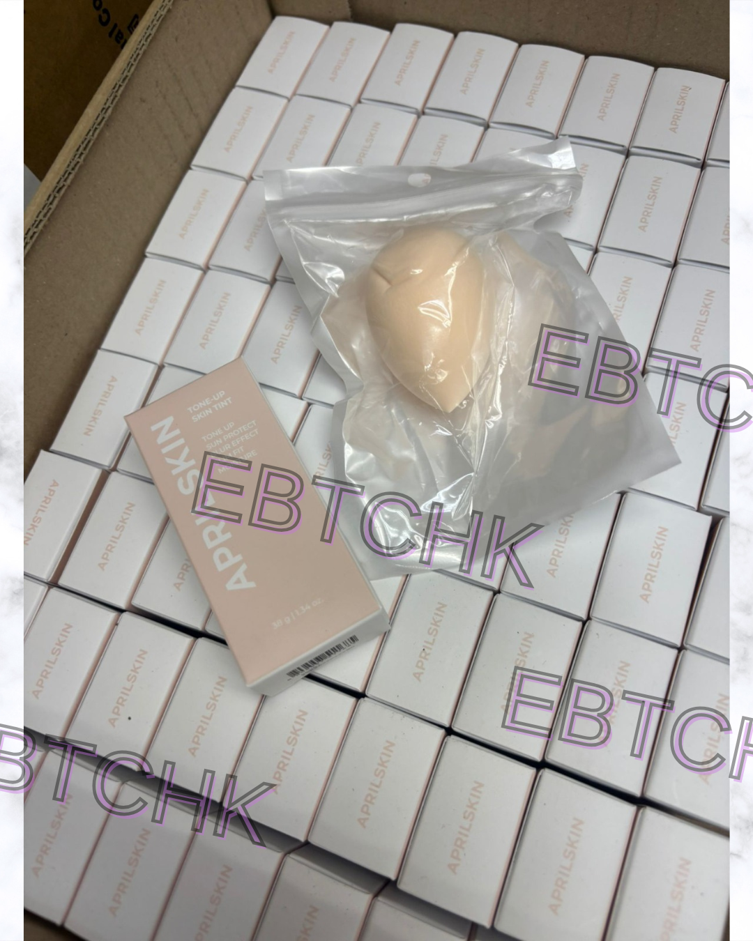 現貨🌸APRIL SKIN 裸肌透亮UV素顏霜含美妝蛋 套装 | 落單後約3-5個工作天寄出 娉婷貿易公司 Exquisite Beauty Trading Company