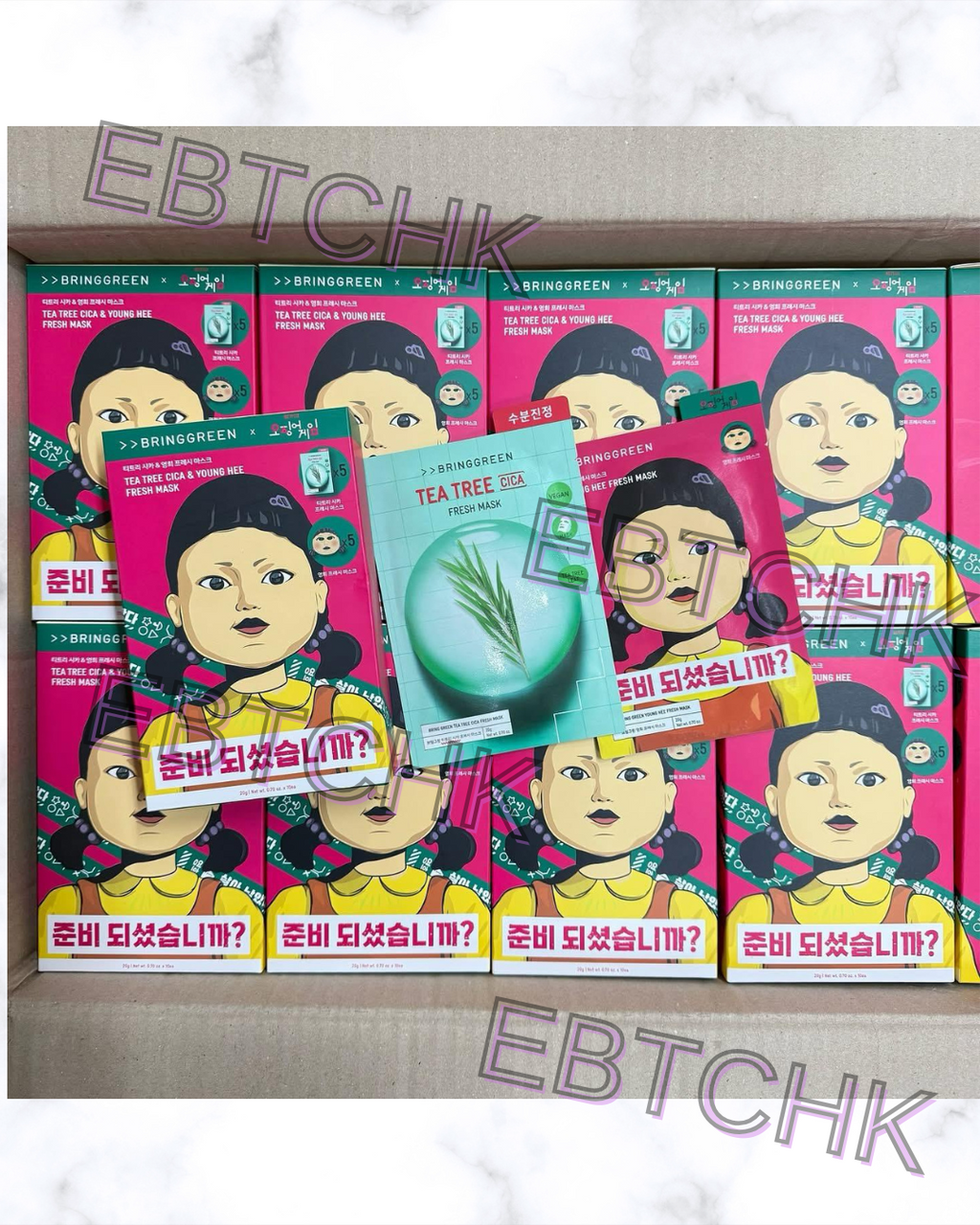 現貨✨魷魚遊戲 英熙面膜 木頭人公仔 茶樹積雪草限量 面膜 5p+5p | 落單後約3-5個工作天寄出 娉婷貿易公司 Exquisite Beauty Trading Company