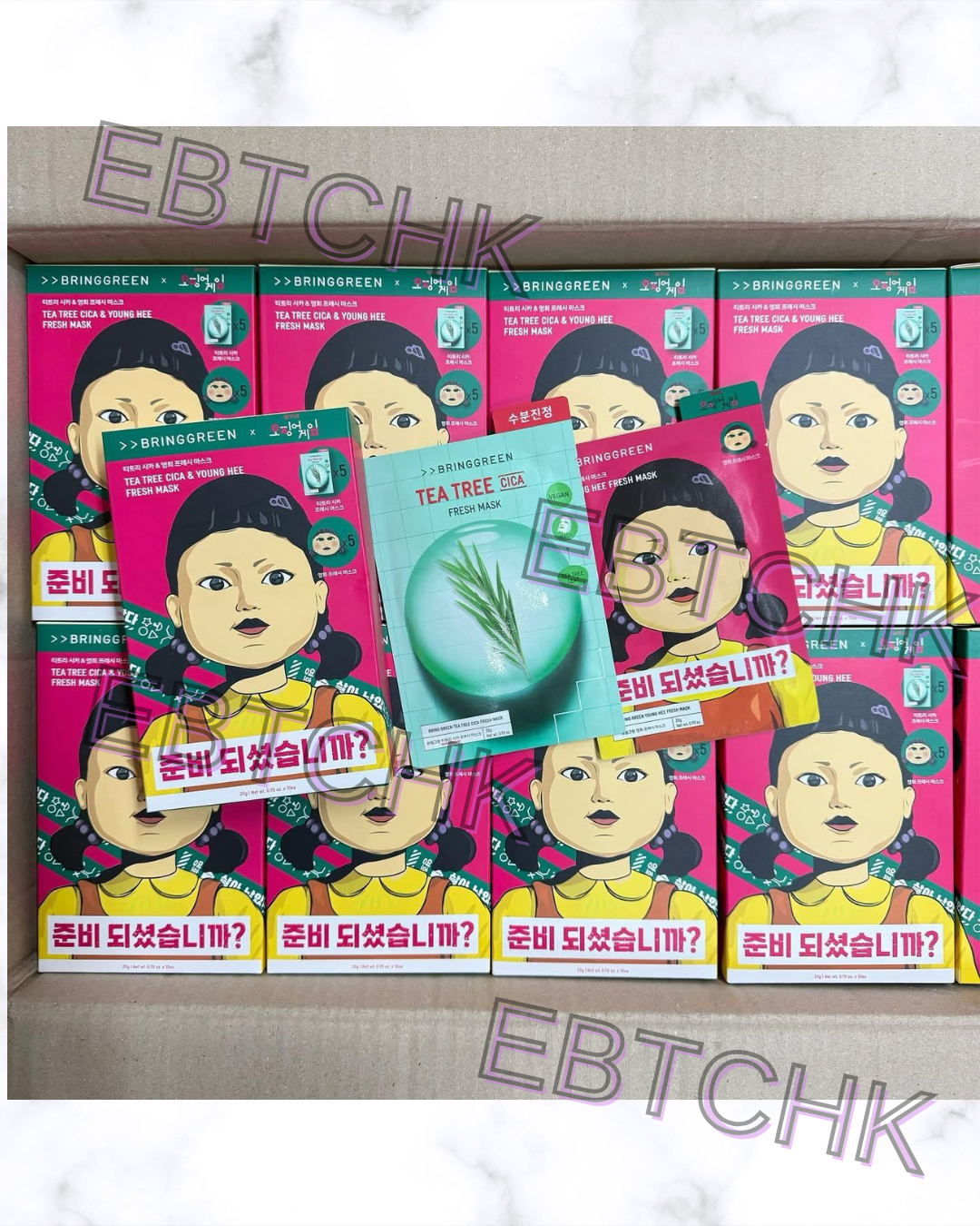 現貨✨魷魚遊戲 英熙面膜 木頭人公仔 茶樹積雪草限量 面膜 5p+5p | 落單後約3-5個工作天寄出 娉婷貿易公司 Exquisite Beauty Trading Company