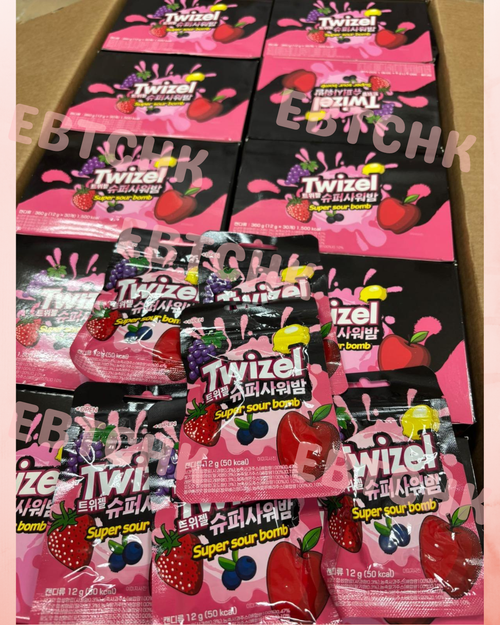 【24小時網站自助下單】現貨🌸韓國 Twizel 爆酸超上癮水果糖 12g (1套5包) | 落單後約5-7個工作天寄出