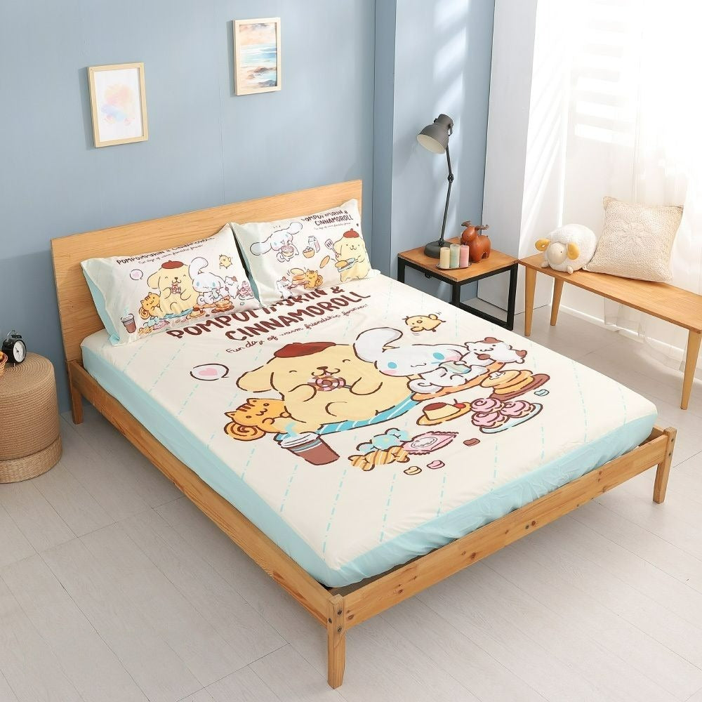 ✨Authorized by MIT Japan💗 Sanrio series [Pudding Dog x Big-Eared Dog] Bed Bag Cool Quilt Set | Pre-order about 4-5 weeks