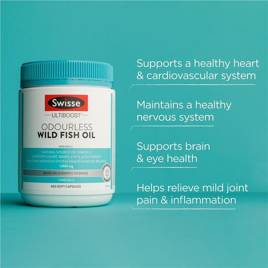 Supplier in stock 💫SWISSE Wild Odorless Deep Sea Fish Oil 1000MG 400 Capsules | It will take about 3-5 working days to arrive or place an order for shipment