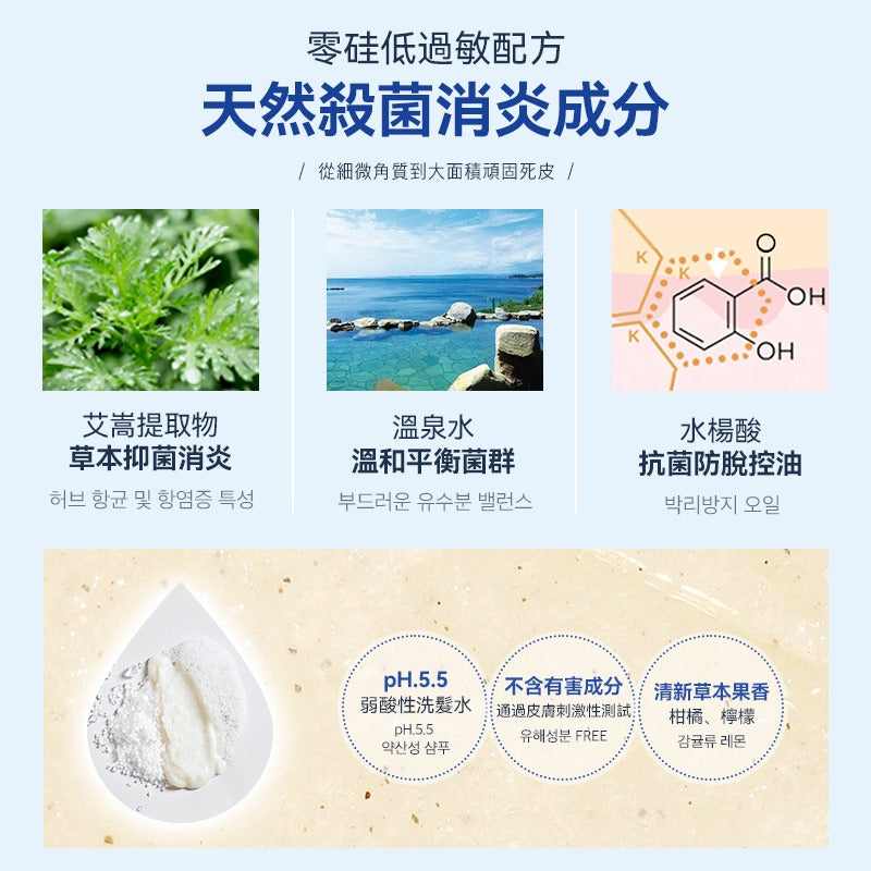 💫😍韓國RUTHAIR 3重海鹽天然潔淨脂漏性頭皮調養洗護套裝（洗髮水+護髮素300ml 各1支） | 預訂約1-2星期