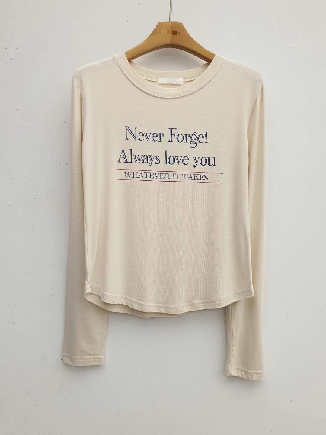 🌸韓國東大門2024FW🍁🍂彈力軟身棉字母print tee | 預訂約2-3星期（自行備註顏色） 娉婷貿易公司 Exquisite Beauty Trading Company