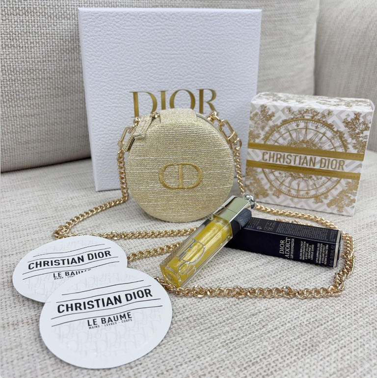 售完即止🌸Dior Beauty 最新款金絲圓餅贈品包 x 豐唇蜜 203 100%正品 | 預訂約2-3星期