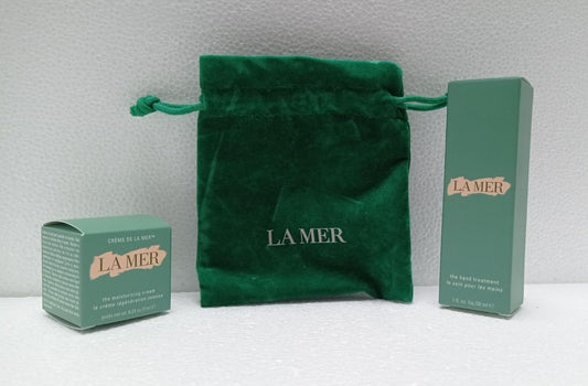 供應商現貨‼️只有50套🌸 免稅正品 Lamer 海藍之謎兩件套 手霜30ml+面霜7ml+收納袋❤️ | 落單後約3-5個工作天寄出