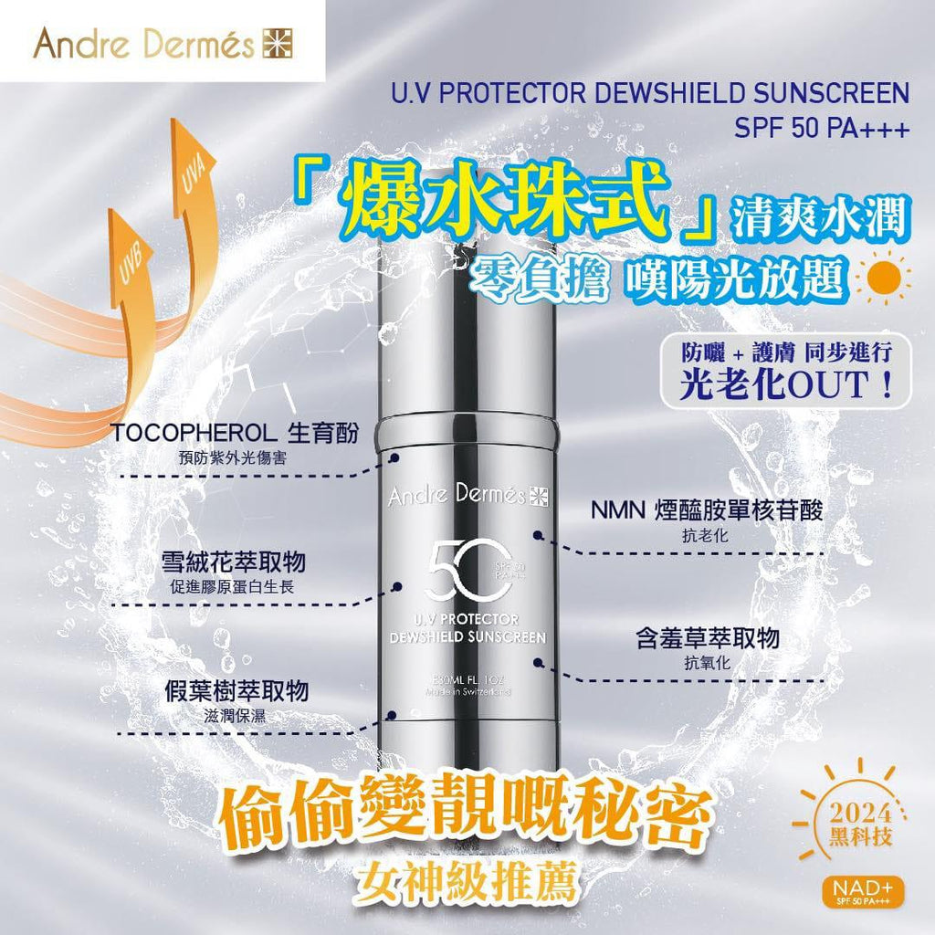 供應商現貨🌸Andre Dermes NAD+ 爆水珠水循環防曬霜 SPF50+++ | 落單後約3-5個工作天寄出 娉婷貿易公司 Exquisite Beauty Trading Company