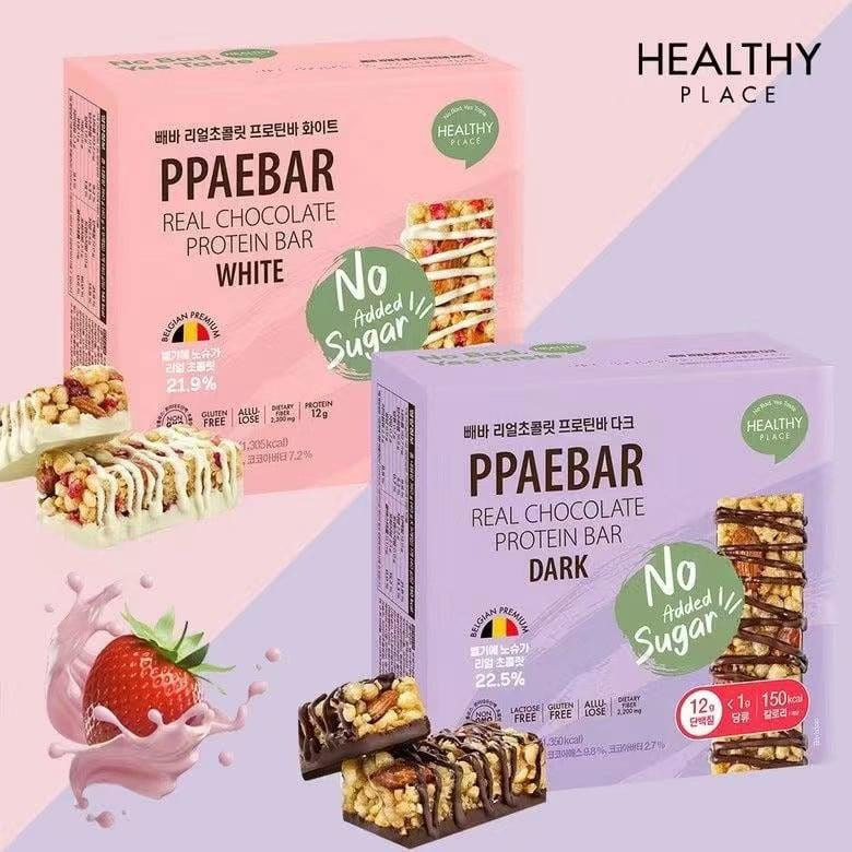 供應商現貨🌸韓國PPAEBAR 純正巧克力代餐棒 新款 黑巧/白巧 ( 1盒9個入) B) 白朱古力 | 落單後約5-7個工作天寄出