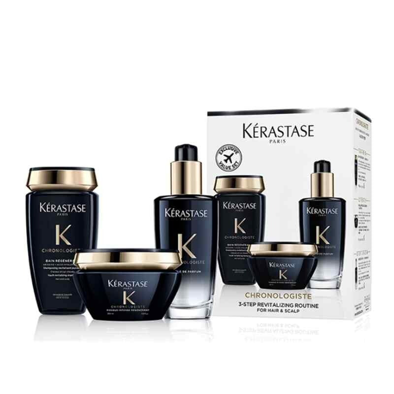 🌸免稅正品 KERASTASE - 黑鑽凝時鑰源全效修護洗髮水+髮膜+護髮精油3件套裝 (3660732557158) | 預訂約1-2星期