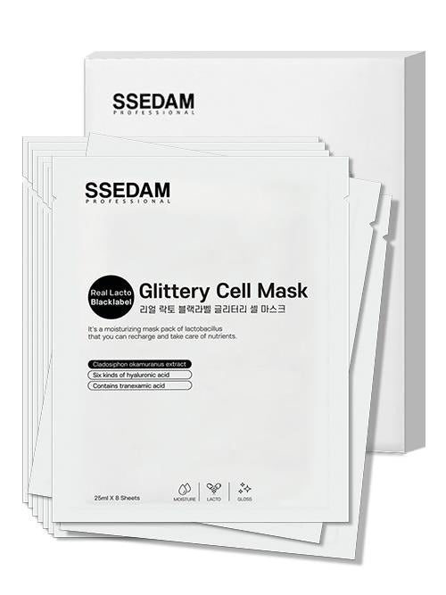 供應商現貨🌸SSEDAM BLACKLABEL GLITTERY CELL MASK 乳酸菌亮澤細胞面膜 @ 25ML 1盒8片 | 落單後約3-5個工作天寄出