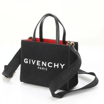 🌸日本中古品代購 Givenchy G TOTE 迷你皮革帆布 2WAY 單肩包手提包 | 預訂約2-3星期