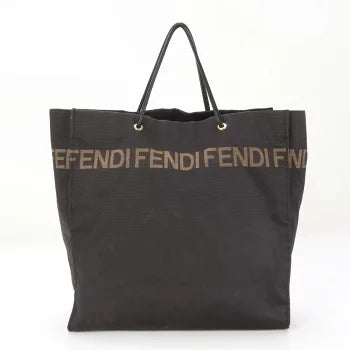 🌸日本中古品代購 Fendi 黑色皮革帆布手提包 👜 | 預訂約2-3星期