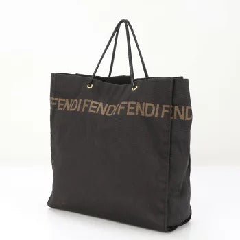 🌸日本中古品代購 Fendi 黑色皮革帆布手提包 👜 | 預訂約2-3星期