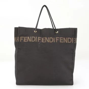 🌸日本中古品代購 Fendi 黑色皮革帆布手提包 👜 | 預訂約2-3星期