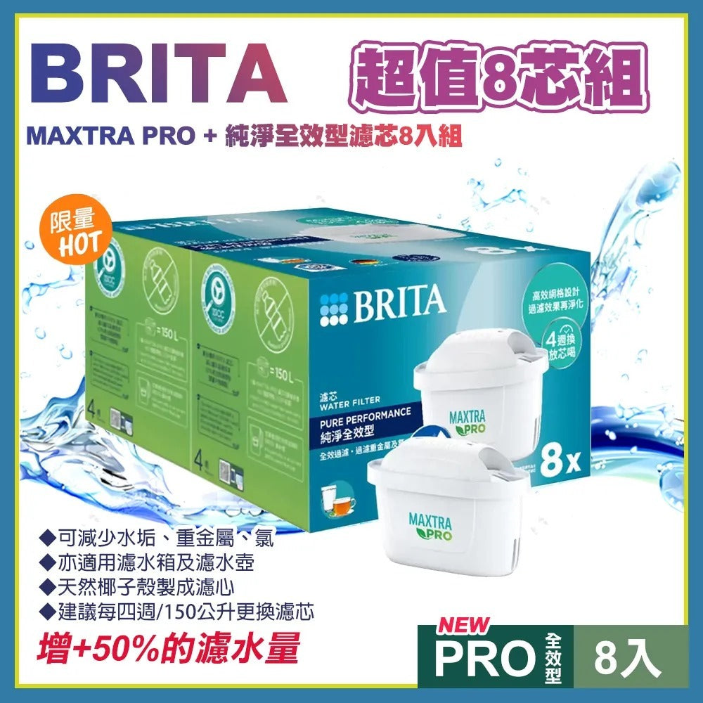 供應商現貨🌸BRITA 全新升級版 MAXTRA PRO Pure Performance 濾芯 (1盒8個) | 落單後約5-7個工作天寄出