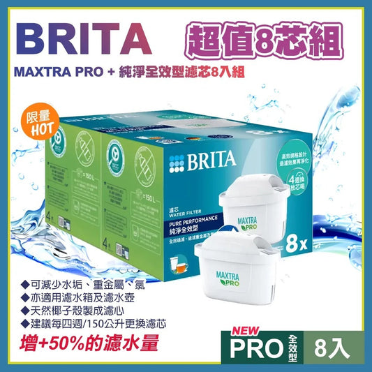 供應商現貨🌸BRITA 全新升級版 MAXTRA PRO Pure Performance 濾芯 (1盒8個) | 落單後約5-7個工作天寄出