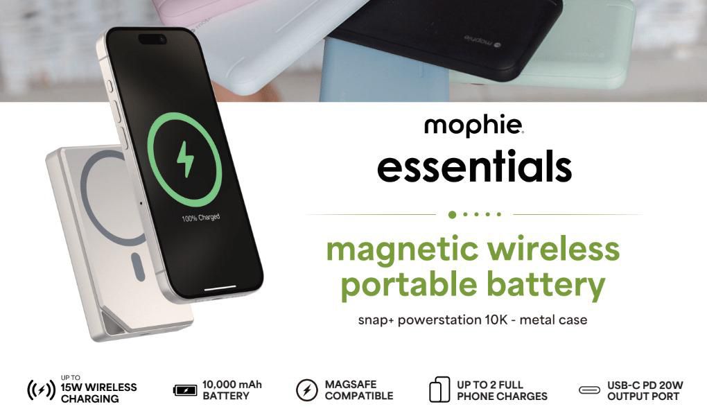 🌸香港行貨 兩年保養 Mophie Essentials Snap+ powerstation 金屬磁吸移動電源 10000 mAh (SKU: 401116530) | 預訂約2-3星期