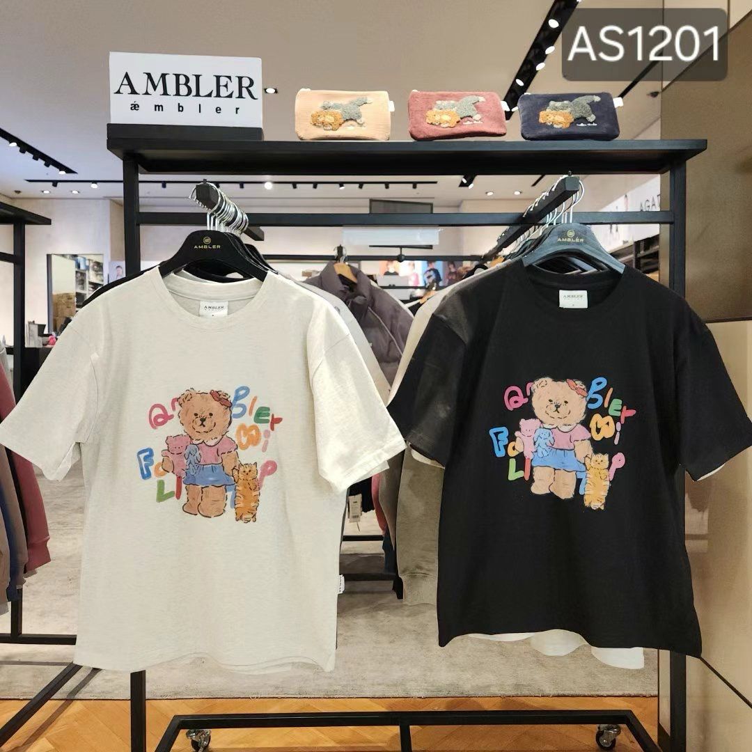 28/2截🌸韓國專門店/免稅店 新款折扣優惠 AMBLER 25年新款 短袖 | 預訂約3-4星期(自行備註款式及尺寸e.g.圖1或圖2黑/白色)