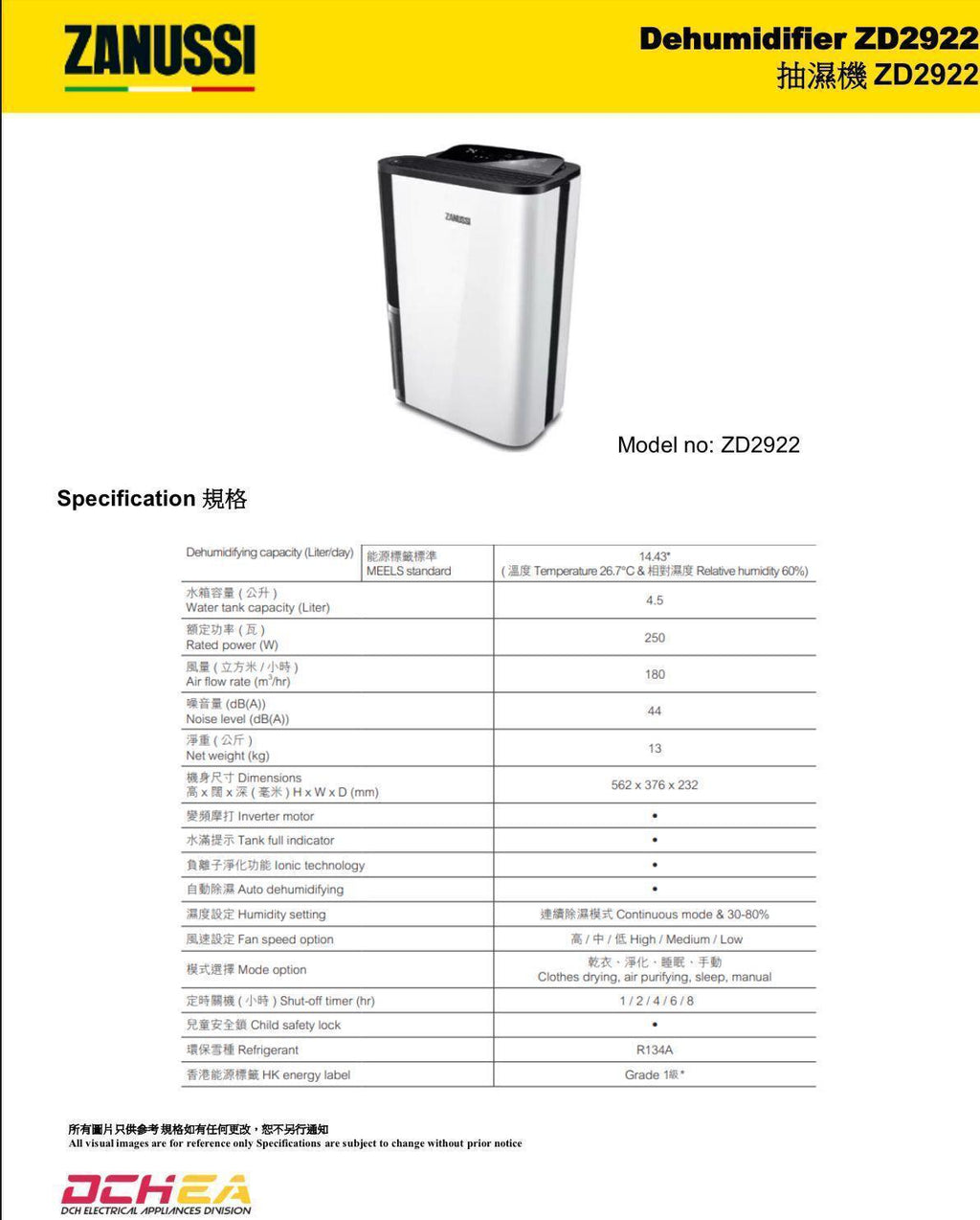 🌸Zanussi 金章28公升壓縮式抽濕機 ZD2922 一年保養 | 預訂約1-2星期