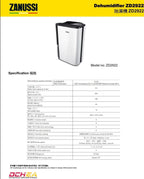 🌸Zanussi 金章28公升壓縮式抽濕機 ZD2922 一年保養 | 預訂約1-2星期