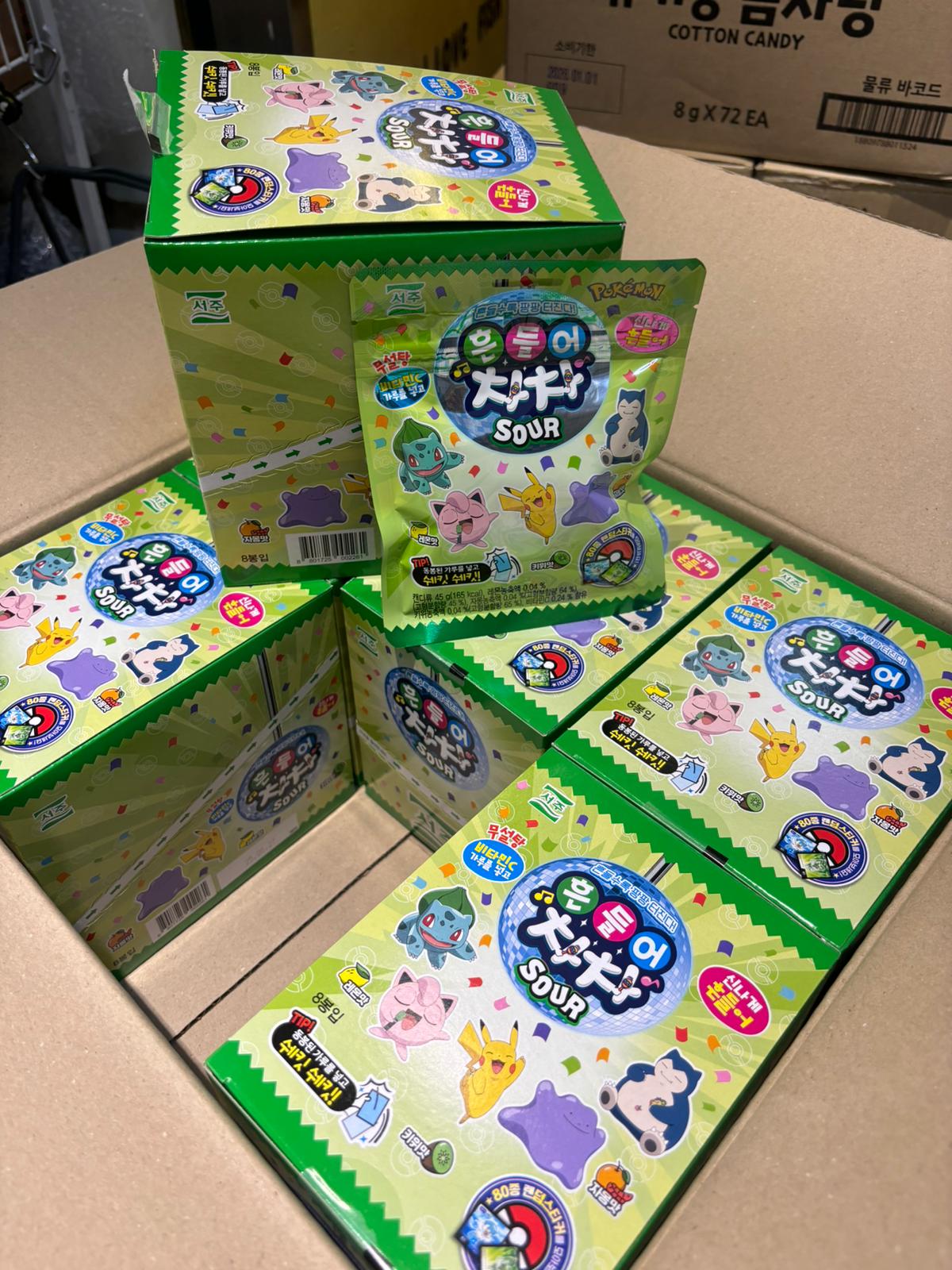 供應商現貨🌸SEOJU Pokemon搖搖果汁啫喱糖(附酸酸粉&貼紙) 50G 1盒8包 | 落單後約3-5個工作天寄出