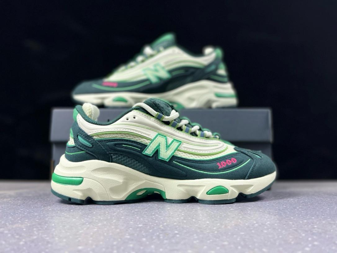 🌸New Balance 1000系列 復古 老爹風低幫休閒運動跑步鞋 M1000TI # 藍+綠+白 | 預訂約2-3星期(自行備註尺碼)