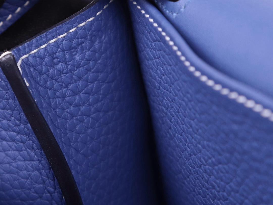 🌸日本中古品代購 愛馬仕寶石藍TC皮Halzan 31 C刻2018年/TC/電光藍 | 預訂約2-3星期