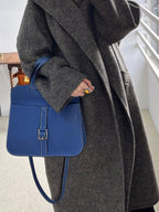 🌸日本中古品代購 愛馬仕寶石藍TC皮Halzan 31 C刻2018年/TC/電光藍 | 預訂約2-3星期