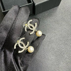 🌸日本中古品代購 香奈兒新款雙C logo珍珠耳釘 | 預訂約2-3星期