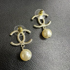🌸日本中古品代購 香奈兒新款雙C logo珍珠耳釘 | 預訂約2-3星期