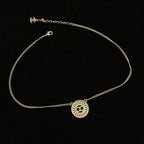 🌸日本中古品代購 ChaneI/香奈兒重工淡金色圓形鏤空鑲鑽項鏈 | 預訂約2-3星期