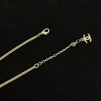 🌸日本中古品代購 ChaneI/香奈兒重工淡金色圓形鏤空鑲鑽項鏈 | 預訂約2-3星期