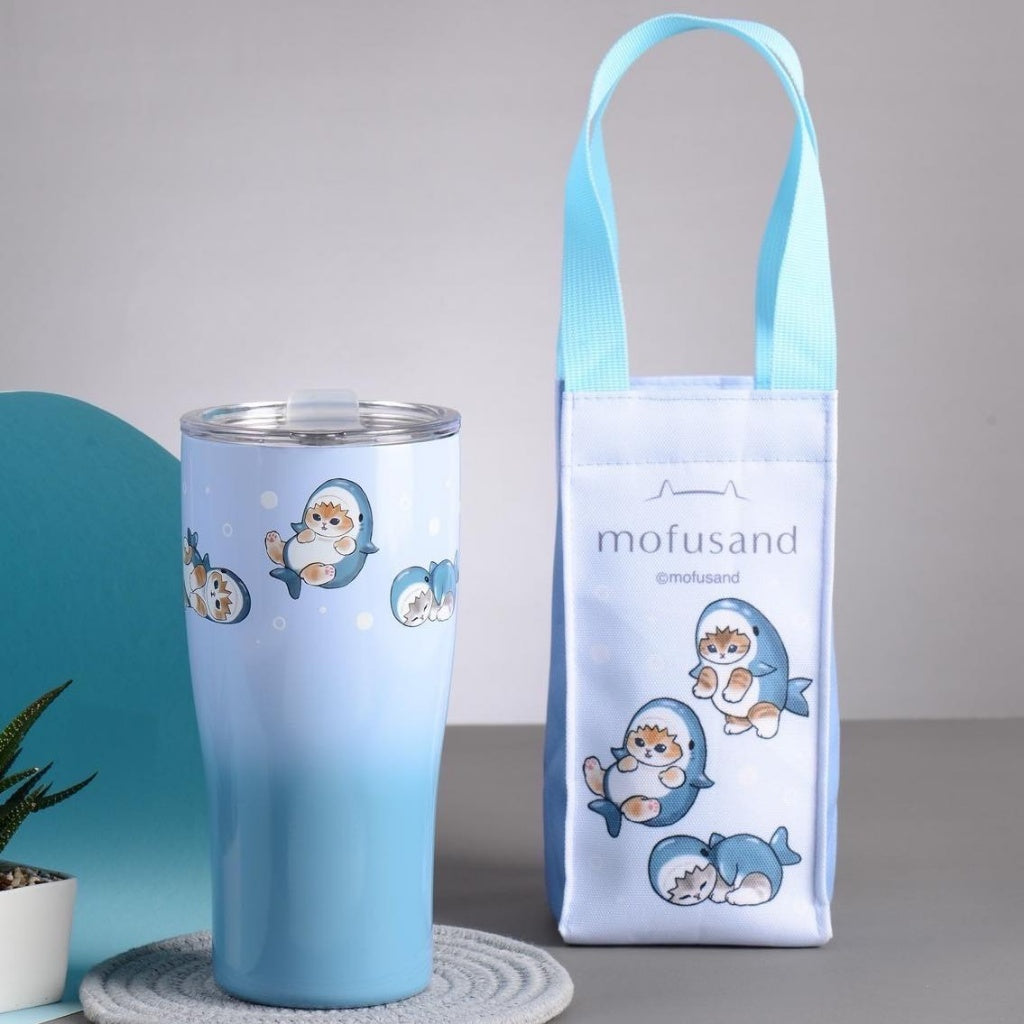 5/5截🌸限量 正版 Mofusand貓福珊迪 曲線杯保溫提袋組900ml（不鏽鋼杯+ 保溫飲料提袋）| 預訂約5月尾至6月初