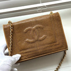 🌸日本中古品代購 Chanel香奈兒Lizard Leather蜥蜴皮Coco標志鏈條包斜挎包 | 預訂約2-3星期