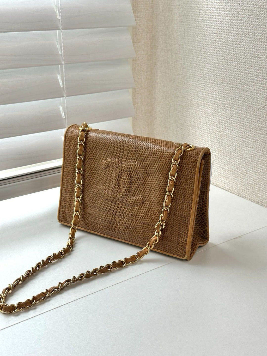 🌸日本中古品代購 Chanel香奈兒Lizard Leather蜥蜴皮Coco標志鏈條包斜挎包 | 預訂約2-3星期