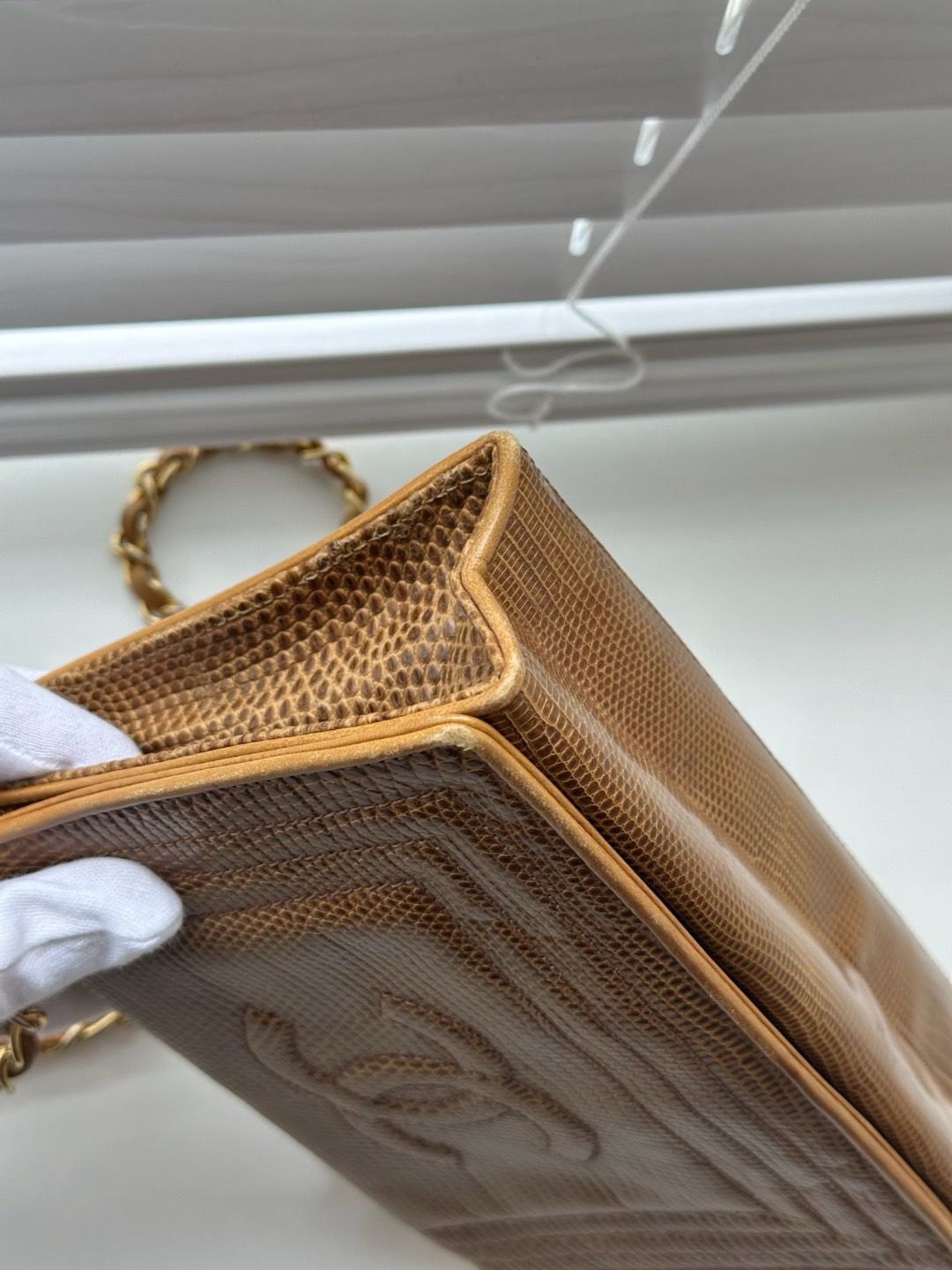 🌸日本中古品代購 Chanel香奈兒Lizard Leather蜥蜴皮Coco標志鏈條包斜挎包 | 預訂約2-3星期