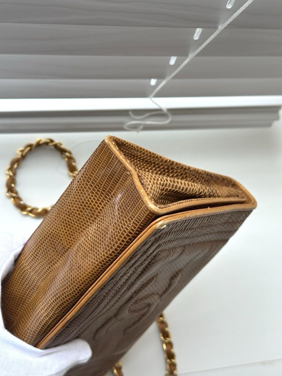 🌸日本中古品代購 Chanel香奈兒Lizard Leather蜥蜴皮Coco標志鏈條包斜挎包 | 預訂約2-3星期