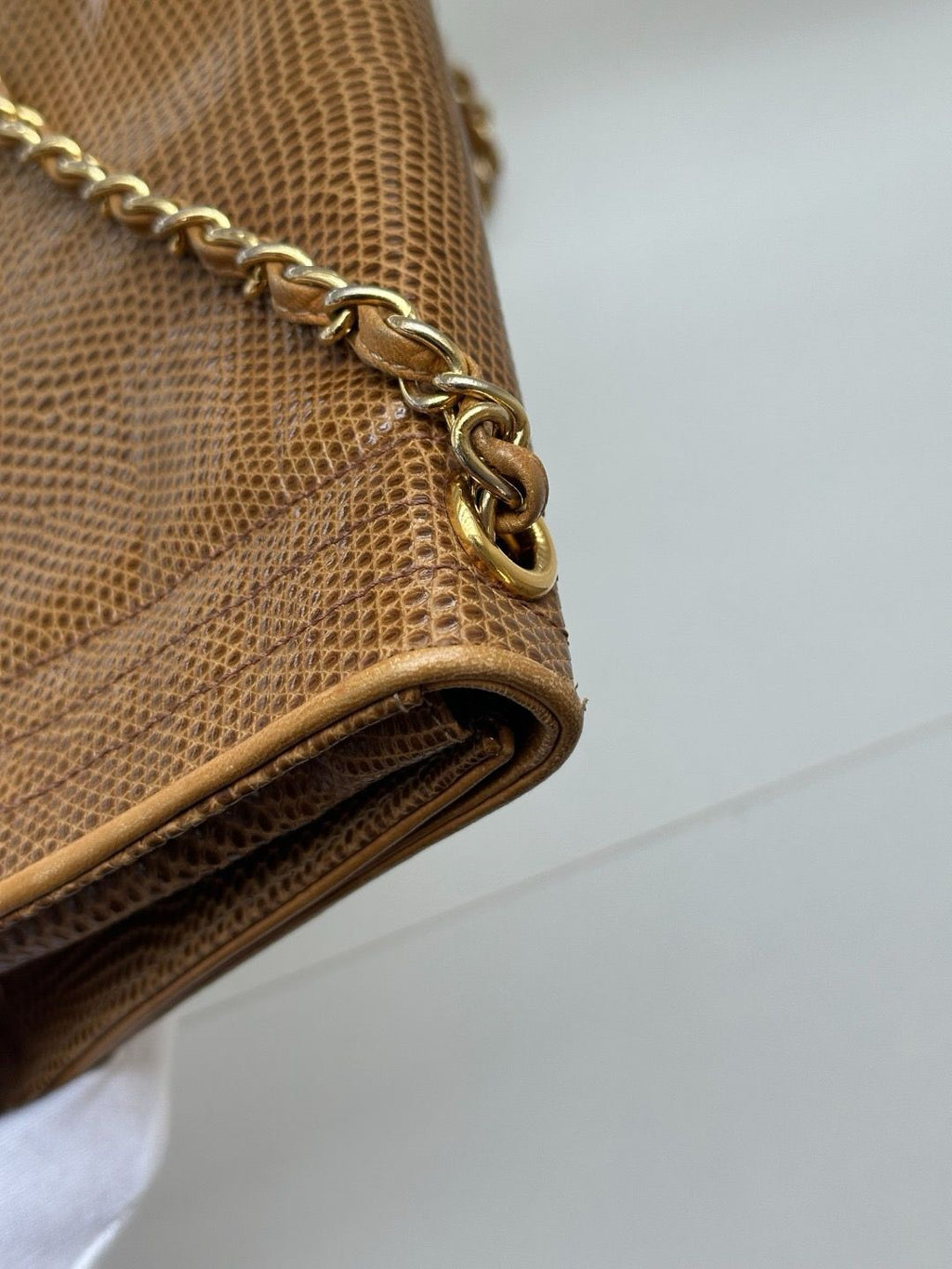 🌸日本中古品代購 Chanel香奈兒Lizard Leather蜥蜴皮Coco標志鏈條包斜挎包 | 預訂約2-3星期