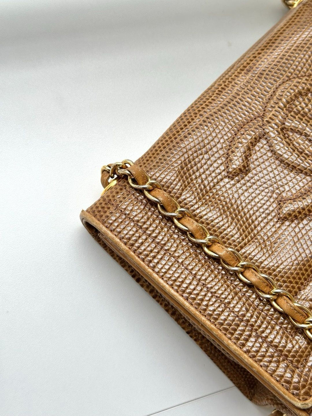 🌸日本中古品代購 Chanel香奈兒Lizard Leather蜥蜴皮Coco標志鏈條包斜挎包 | 預訂約2-3星期