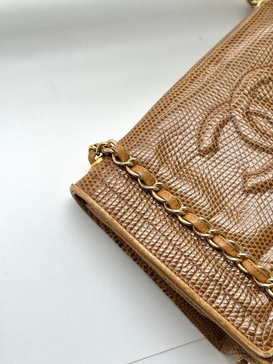 🌸日本中古品代購 Chanel香奈兒Lizard Leather蜥蜴皮Coco標志鏈條包斜挎包 | 預訂約2-3星期