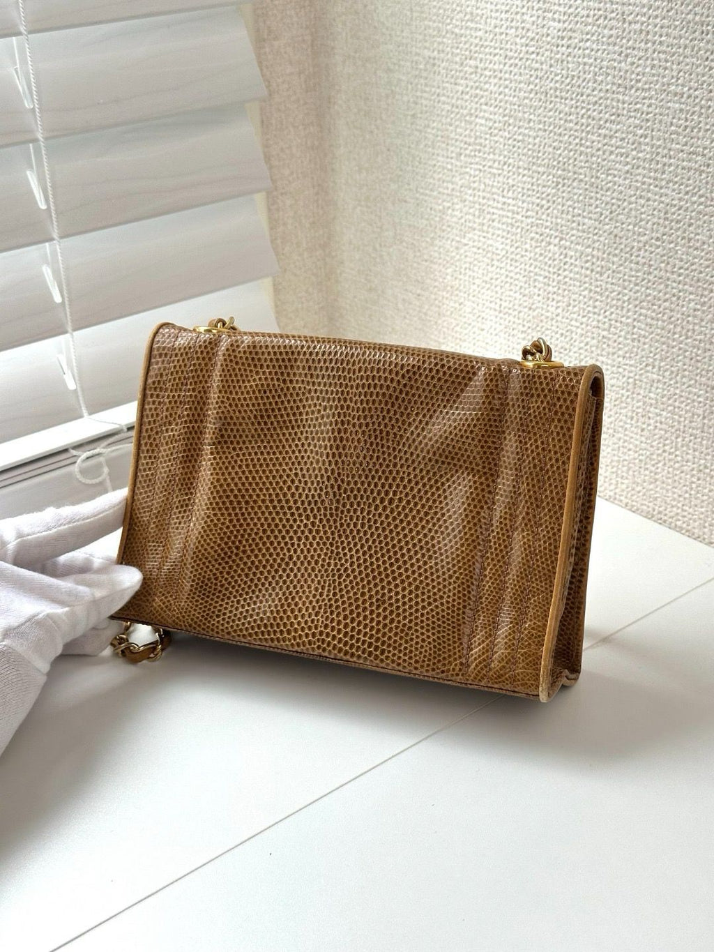 🌸日本中古品代購 Chanel香奈兒Lizard Leather蜥蜴皮Coco標志鏈條包斜挎包 | 預訂約2-3星期