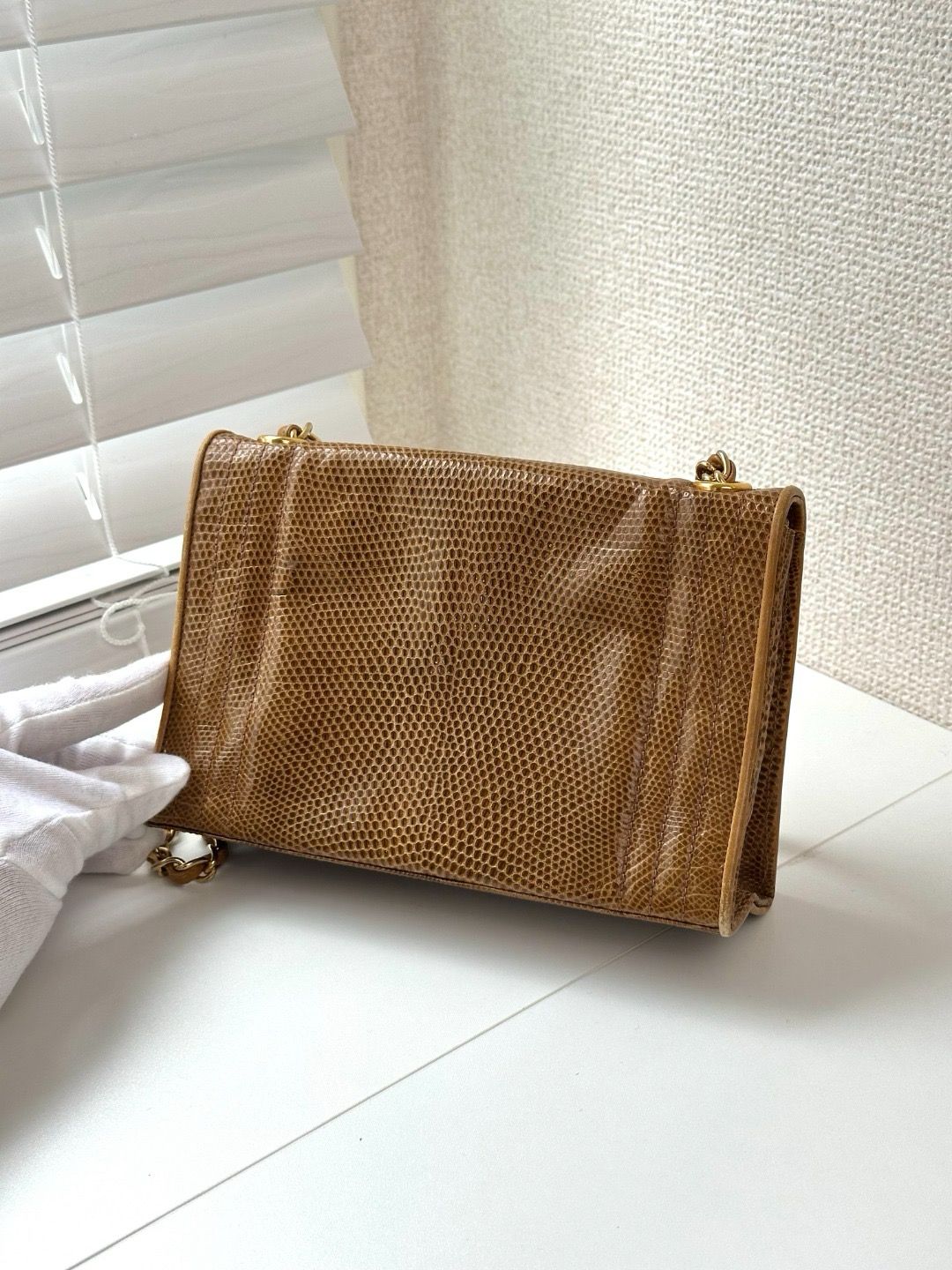 🌸日本中古品代購 Chanel香奈兒Lizard Leather蜥蜴皮Coco標志鏈條包斜挎包 | 預訂約2-3星期