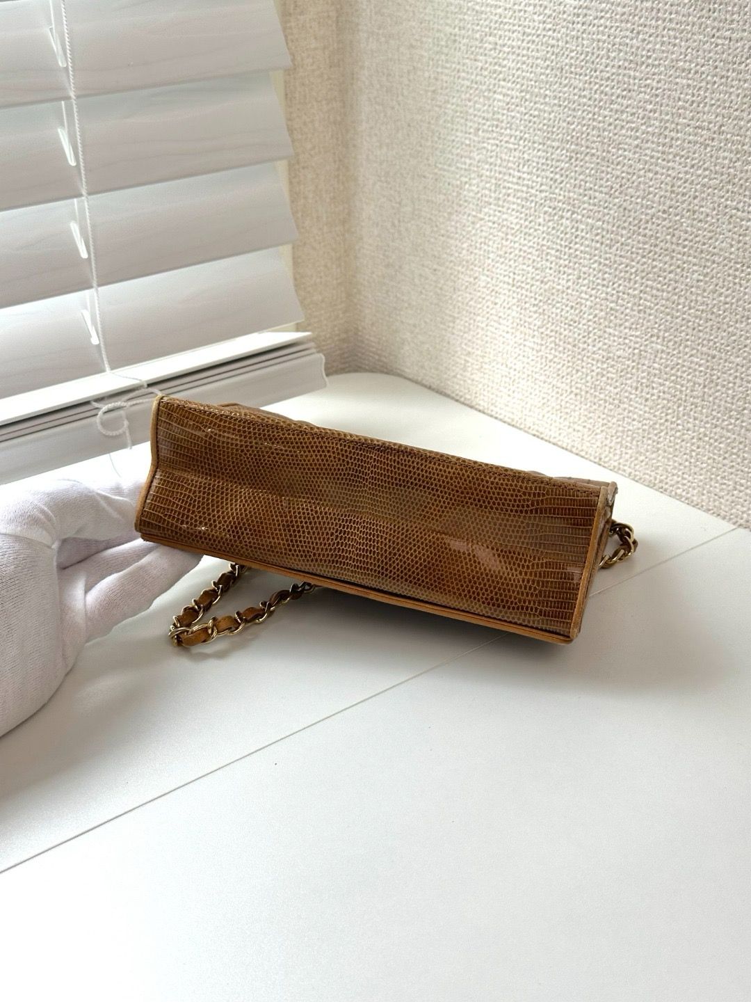 🌸日本中古品代購 Chanel香奈兒Lizard Leather蜥蜴皮Coco標志鏈條包斜挎包 | 預訂約2-3星期