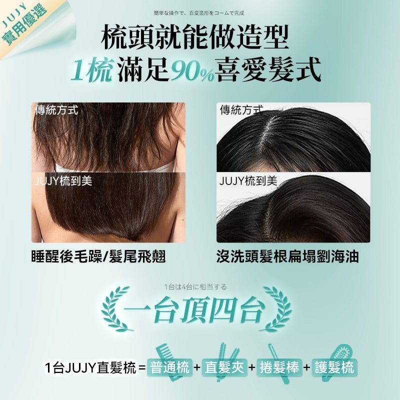 現貨🌸日本JUJY PlasmaCare護髮雙效等離子充插兩用速熱防燙百變造型無線直髮梳(GaN快充版) | 落單後約3-5個工作天寄出